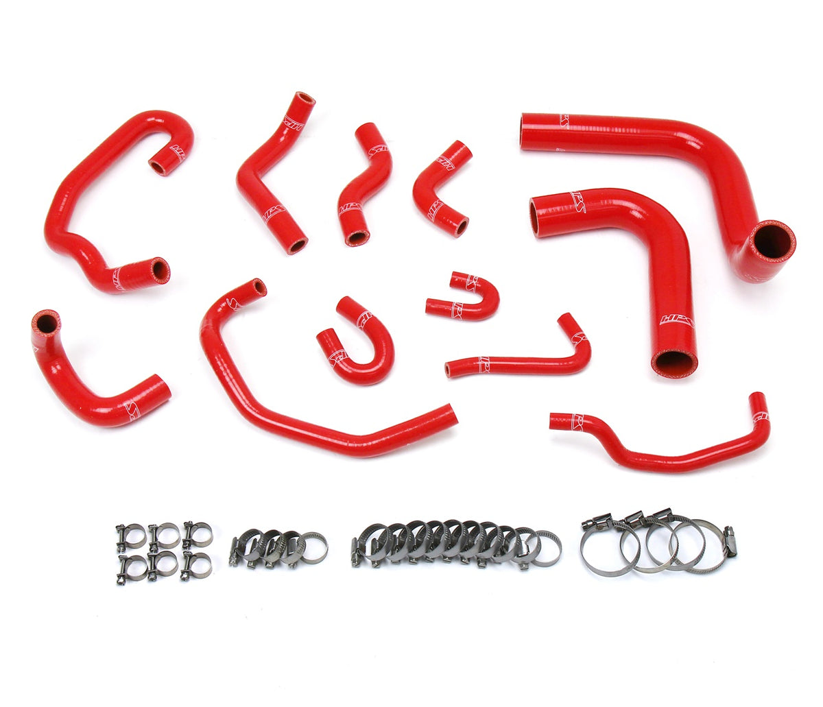 HPS Reinforced Red Silicone Radiator + Heater Hose Kit Coolant Toyota 93-95 Pickup 3.0L V6 57-1654-RED