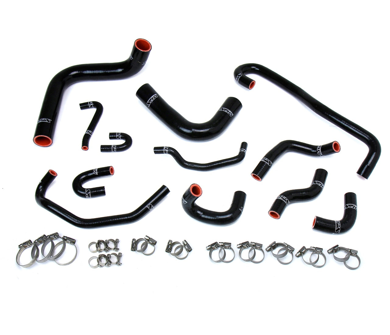 HPS Reinforced Black Silicone Radiator + Heater Hose Kit Coolant Toyota 89-92 Pickup 3.0L V6 57-1656-BLK