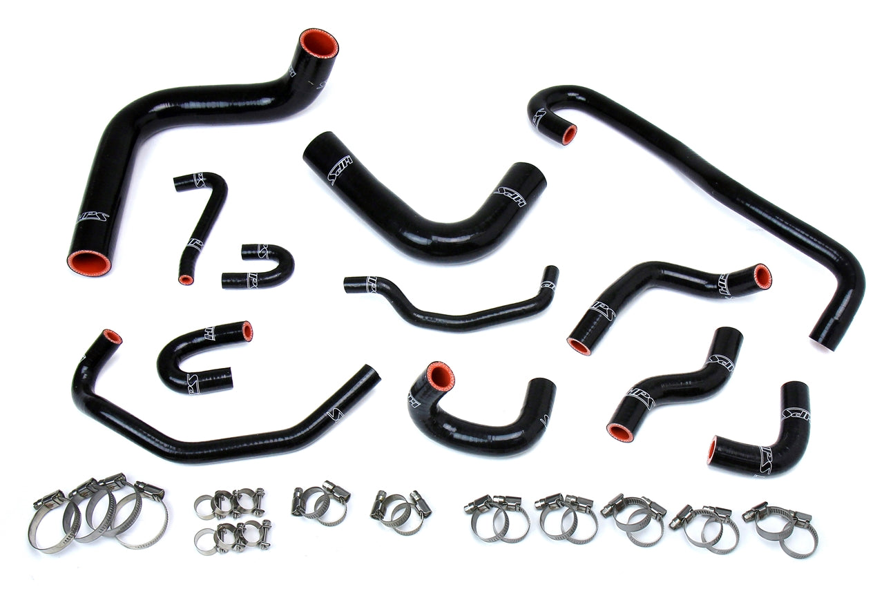 HPS Black Silicone Radiator + Heater Hose Kit 1989-1992 Toyota Pickup 3.0L V6 57-1656-BLK