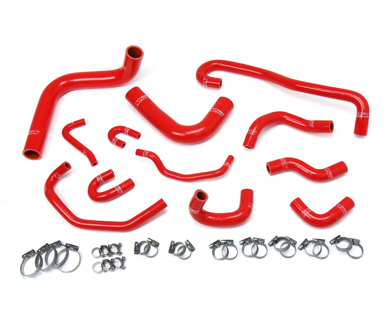 HPS Reinforced Red Silicone Radiator + Heater Hose Kit Coolant Toyota 89-92 Pickup 3.0L V6 57-1656-RED