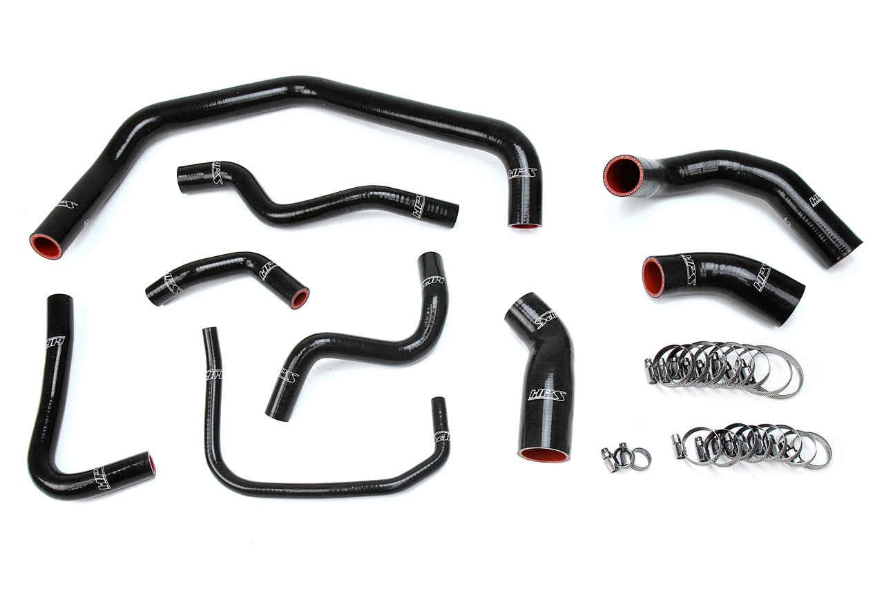 HPS Black Reinforced Silicone Radiator Hose Kit Coolant Ford 03-04 Mustang SVT Cobra 4.6L V8 Supercharged 57-1728-BLK