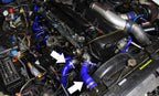 HPS Blue Reinforced Silicone Radiator Hose Kit Coolant Nissan 89-94 Skyline GTR R32 RB26DETT Twin Turbo Installed