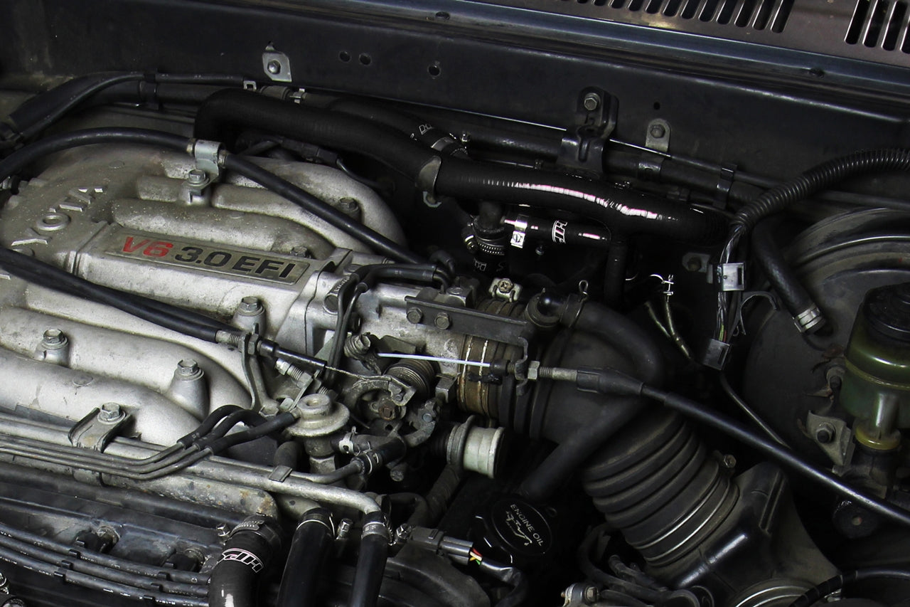 HPS Silicone Heater Hose Kit Installed 1990 1991 Toyota 4Runner 3.0L V6 Rear Heater 57-2190