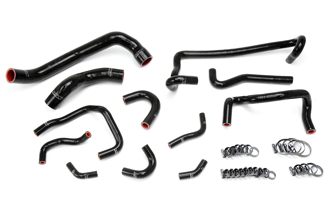 HPS Black Reinforced Silicone Radiator + Heater Hose Kit Coolant Nissan 89-94 Skyline GTR R32 RB26DETT Twin Turbo 57-1782-BLK