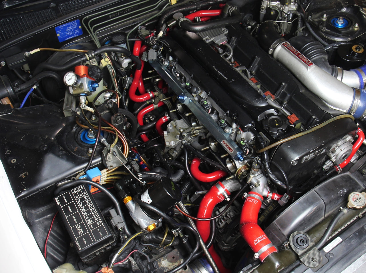 HPS Silicone Radiator + Heater Hose Kit Installed 1989-1994 Nissan Skyline GTR R32 RB26DETT Twin Turbo 57-1782