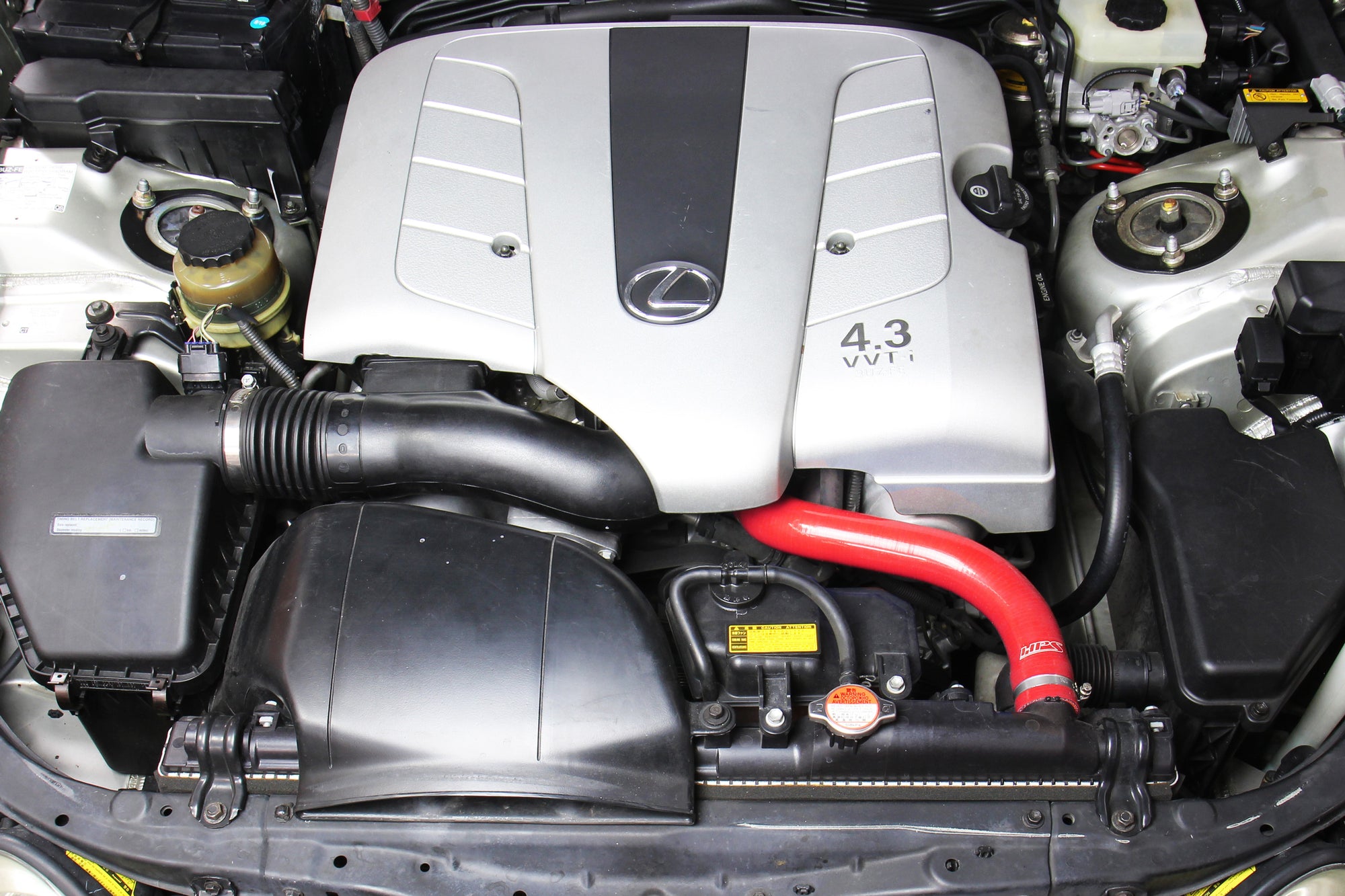 HPS Red Silicone Radiator Coolant Hose Kit Installed Lexus 2001-2005 GS430 4.3L V8