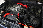 HPS Red Silicone Radiator and Heater Hose Kit Installed 1990 1991 Toyota 4Runner 3.0L V6 Rear Heater 57-2191-RED