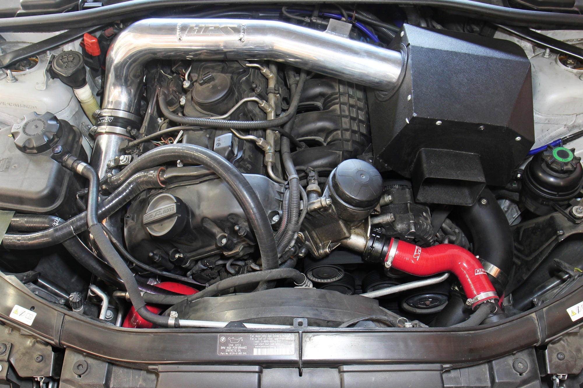 HPS Red Silicone Lower Upper Radiator Coolant Hoses Installed BMW 135i 3.0L Turbo N54 E88 E82