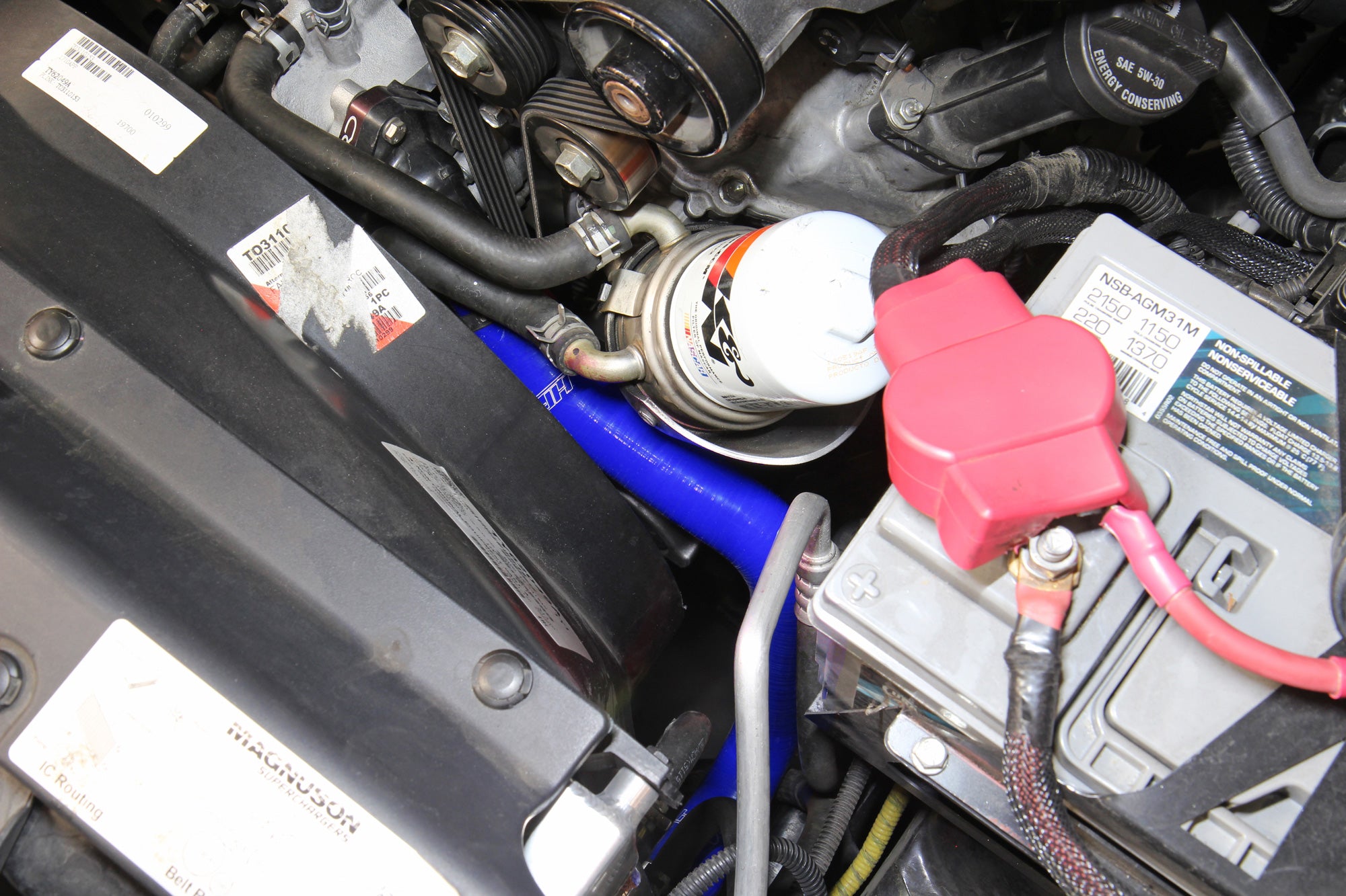 HPS Blue Silicone Lower Radiator Coolant Hose Installed 2005-2015 Toyota Tacoma 4.0L V6 Supercharged 57-1885-BLUE