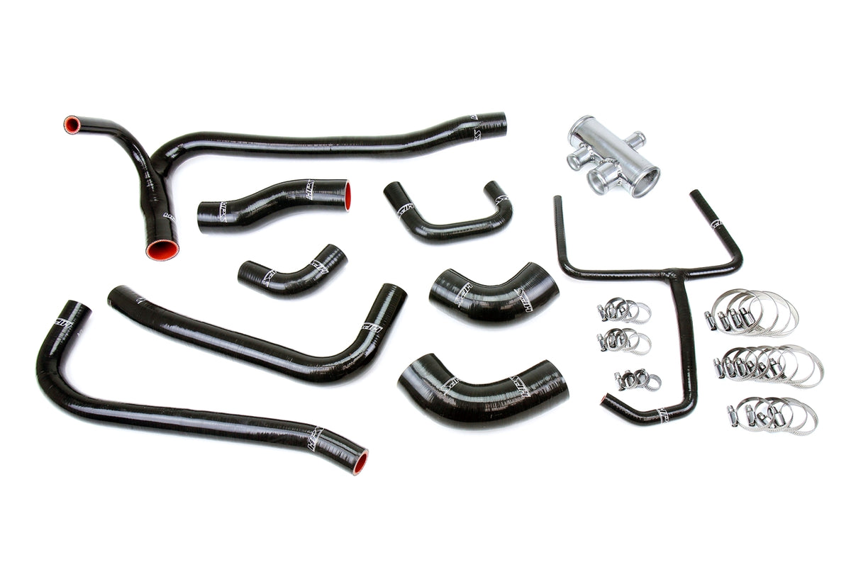HPS Black Silicone Radiator Coolant Hose Kit 2007-2014 Ford Mustang Shelby GT500 GT500KR 5.4L 5.8L Supercharged 57-1898-BLK