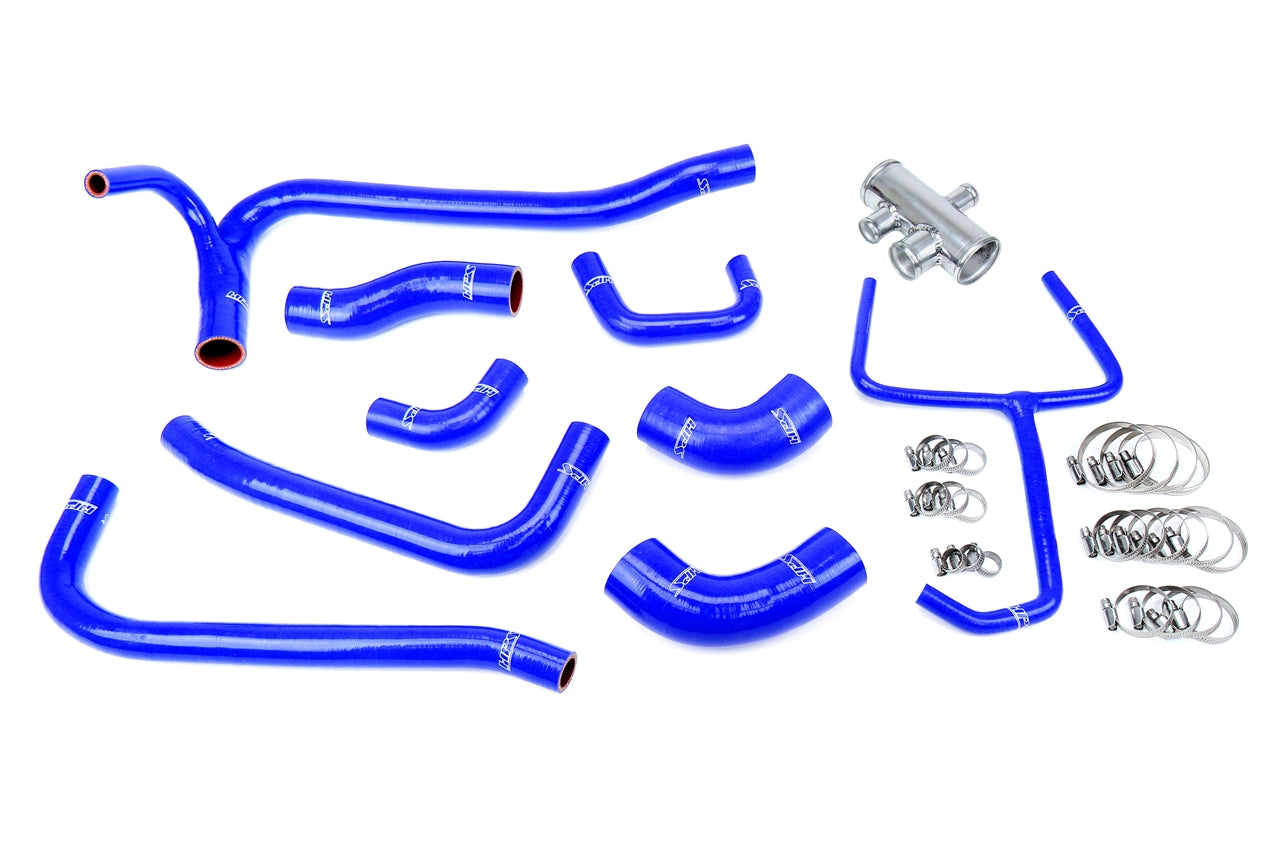 HPS Blue Silicone Radiator Coolant Hose Kit 2007-2014 Ford Mustang Shelby GT500 GT500KR 5.4L 5.8L Supercharged 57-1898-BLUE