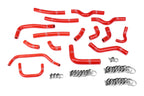 HPS Red Silicone Heater Coolant Hose Kit Complete 16pcs Set, Toyota 03-07 Land Cruiser 4.7L V8 J100, 57-1911-RED