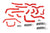 HPS Red Silicone Heater Coolant Hose Kit Complete 16pcs Set, Lexus 03-07 LX470 4.7L V8 J100, 57-1911-RED