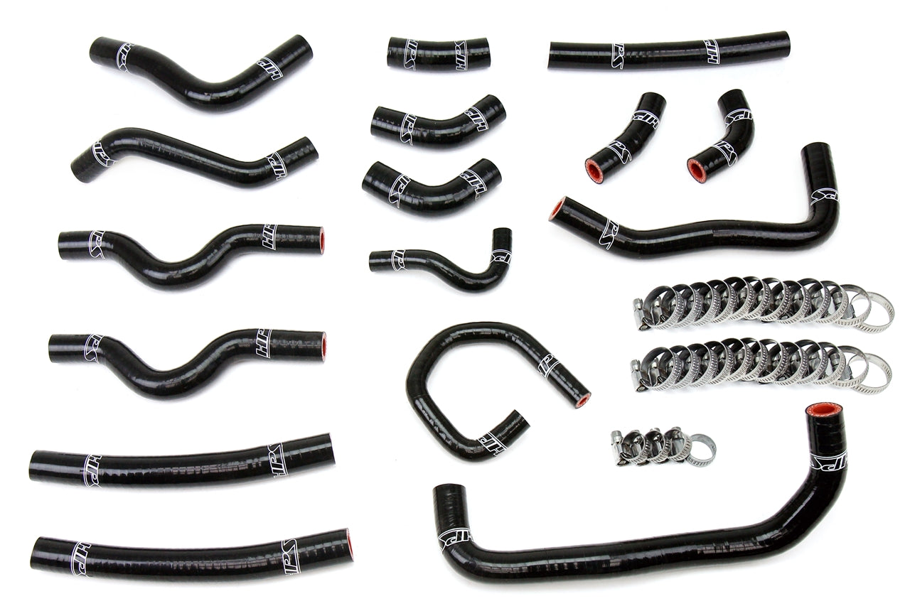 HPS Reinforced Black Silicone Heater Hose Kit Complete 16pcs Set, 98-02 Lexus LX470 4.7L V8 J100, 57-1913-BLK