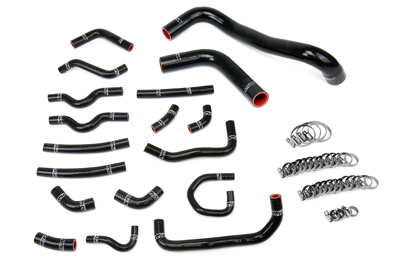 HPS Black Silicone Radiator and Heater Coolant Hose Kit, Lexus 98-02 LX470 J100 4.7L V8 J100, 57-1914-BLK