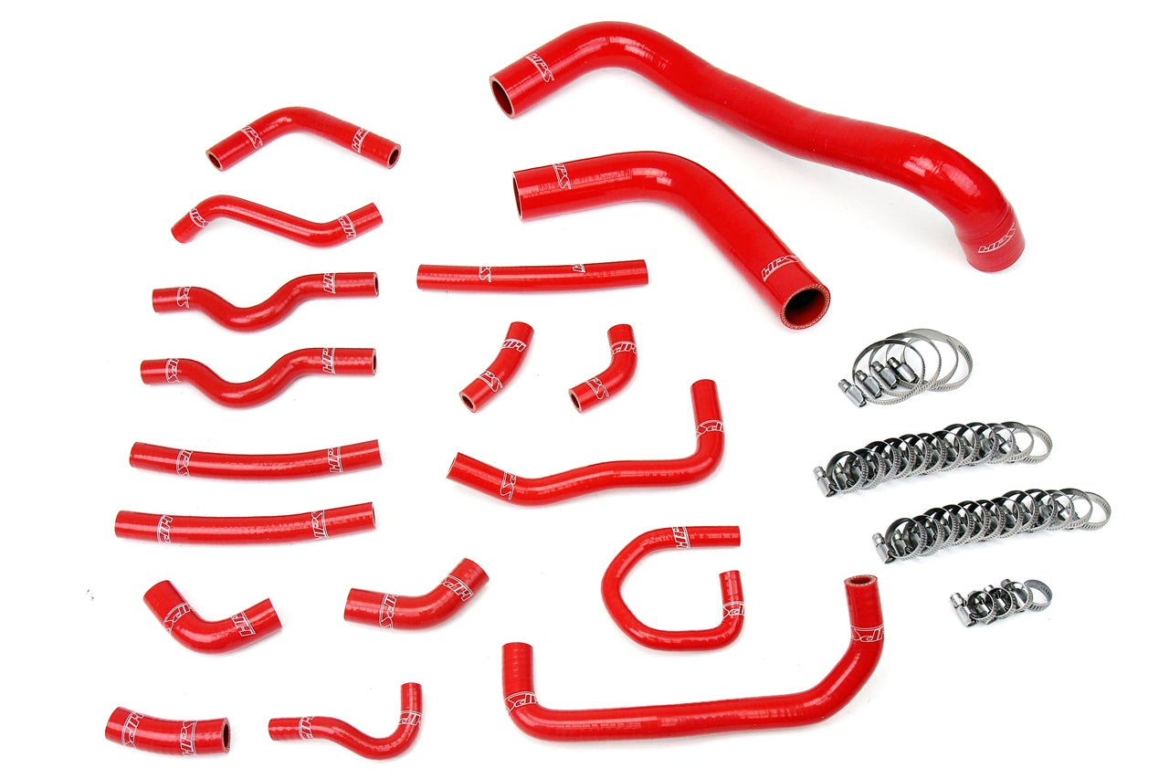 HPS Red Silicone Radiator and Heater Coolant Hose Kit, Toyota 98-02 Land Cruiser 4.7L V8 J100, 57-1914-RED