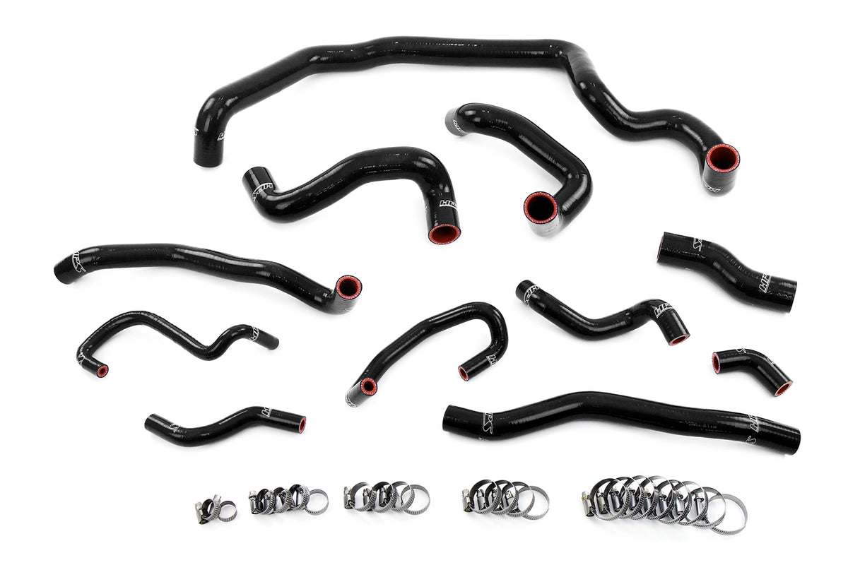 HPS Black Silicone Radiator, Heater, Water Pump, and Expansion Tank Coolant Hose Kit Mini 2007-2012 Cooper S 1.6L Turbo N14 Engine, Manual Trans, 57-1995-BLK