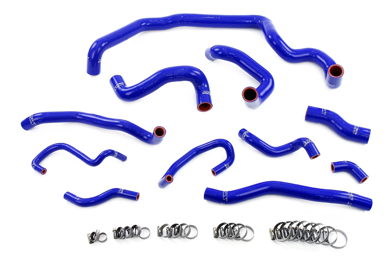 HPS Blue Silicone Radiator, Heater, Water Pump, and Expansion Tank Coolant Hose Kit Mini 2007-2012 Cooper S 1.6L Turbo N14 Engine, Manual Trans, 57-1995-BLUE