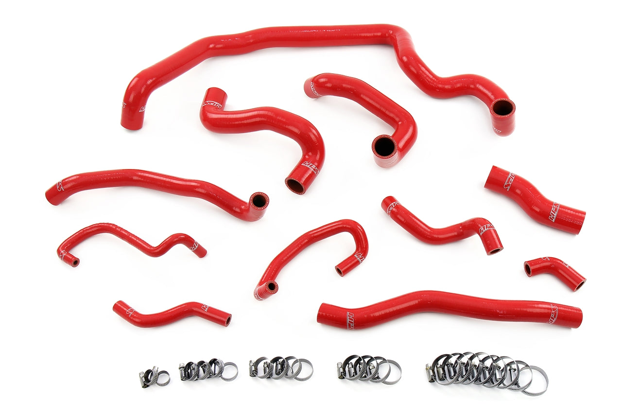 HPS Red Silicone Radiator, Heater, Water Pump, and Expansion Tank Coolant Hose Kit Mini 2007-2012 Cooper S 1.6L Turbo N14 Engine, Manual Trans, 57-1995-RED