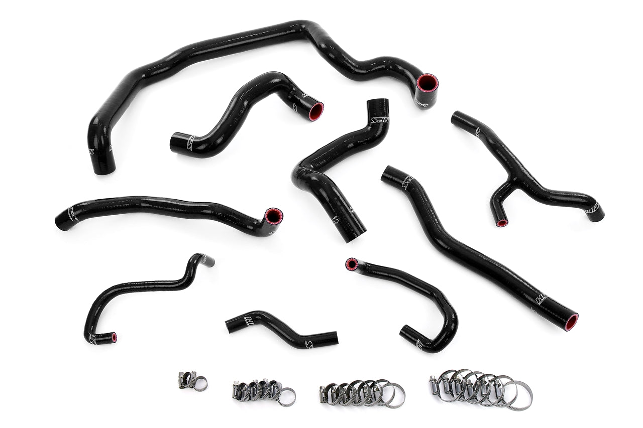HPS Black Silicone Radiator, Heater, Water Pump, and Expansion Tank Coolant Hose Kit Mini 2011-2015 Cooper S 1.6L Turbo N18 Engine, Manual Trans, 57-1997-BLK
