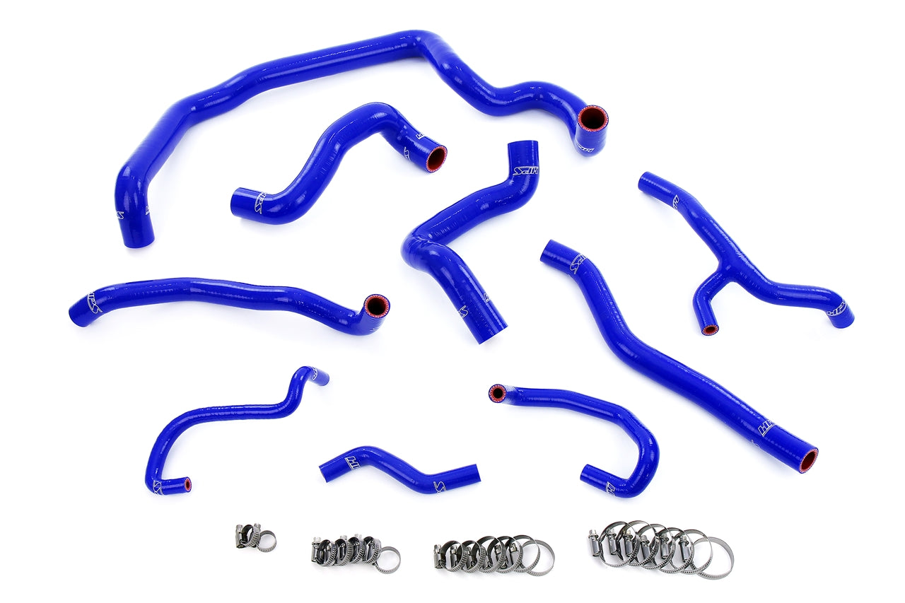 HPS Blue Silicone Radiator, Heater, Water Pump, and Expansion Tank Coolant Hose Kit Mini 2011-2015 Cooper S 1.6L Turbo N18 Engine, Manual Trans, 57-1997-BLUE