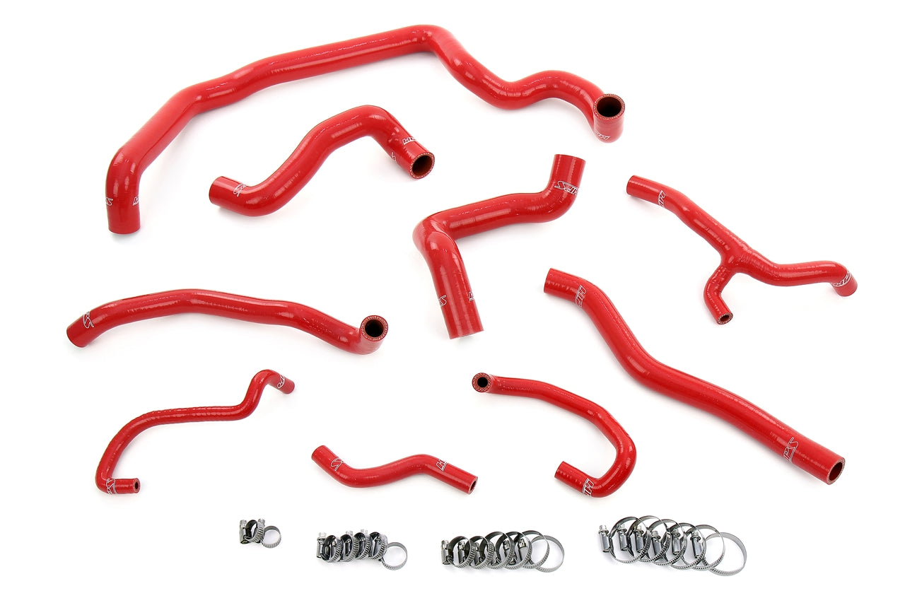 HPS Red Silicone Radiator, Heater, Water Pump, and Expansion Tank Coolant Hose Kit Mini 2011-2015 Cooper S 1.6L Turbo N18 Engine, Manual Trans, 57-1997-RED