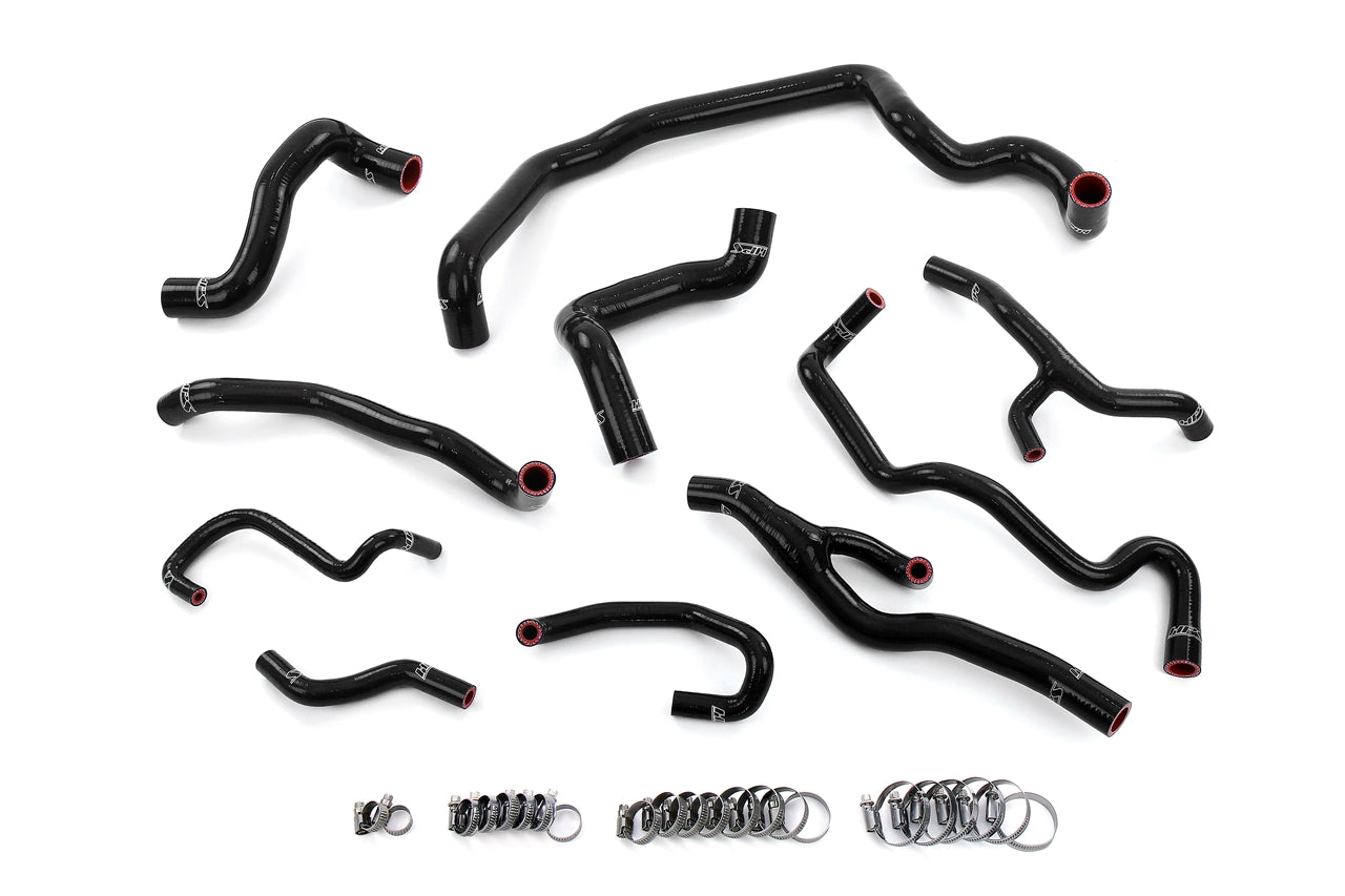 HPS Black Silicone Radiator, Heater, Water Pump, and Expansion Tank Coolant Hose Kit 11-15 Mini Cooper S 1.6L Turbo N18 Engine, Automatic Trans, 57-1998-BLK