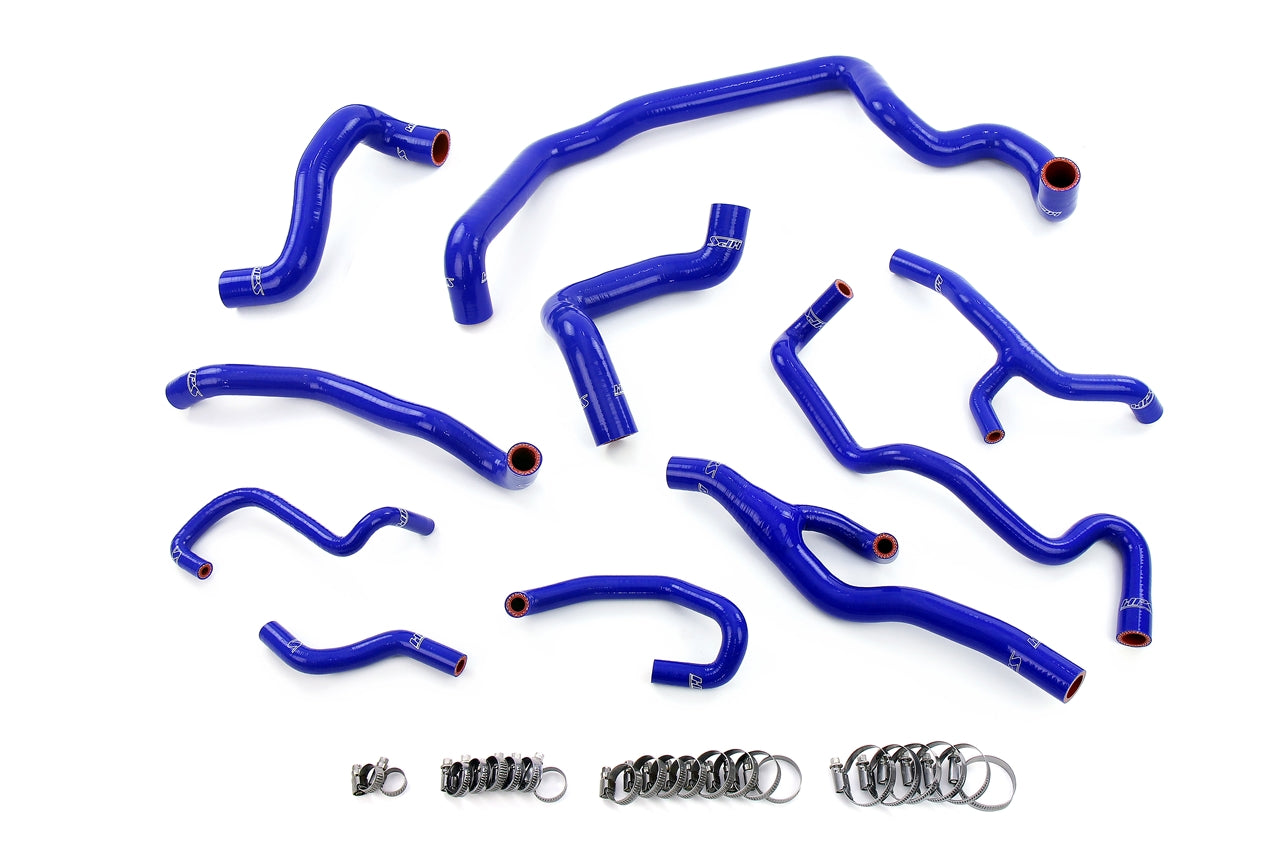HPS Blue Silicone Radiator, Heater, Water Pump, and Expansion Tank Coolant Hose Kit 11-15 Mini Cooper S 1.6L Turbo N18 Engine, Automatic Trans, 57-1998-BLUE