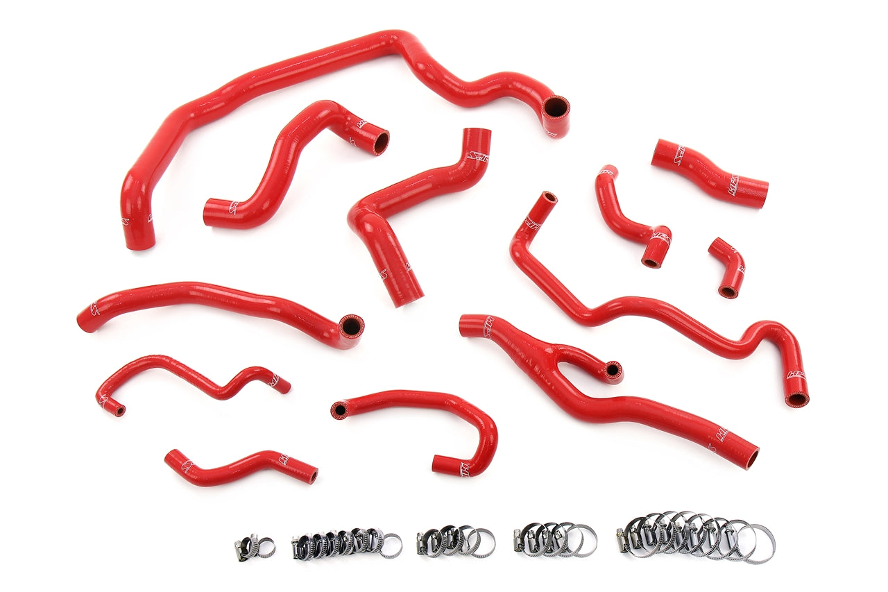 HPS Red Silicone Radiator, Heater, Water Pump, and Expansion Tank Coolant Hose Kit 07-10 Mini Cooper S 1.6L Turbo N14 Engine, Automatic Trans, 57-2000-RED