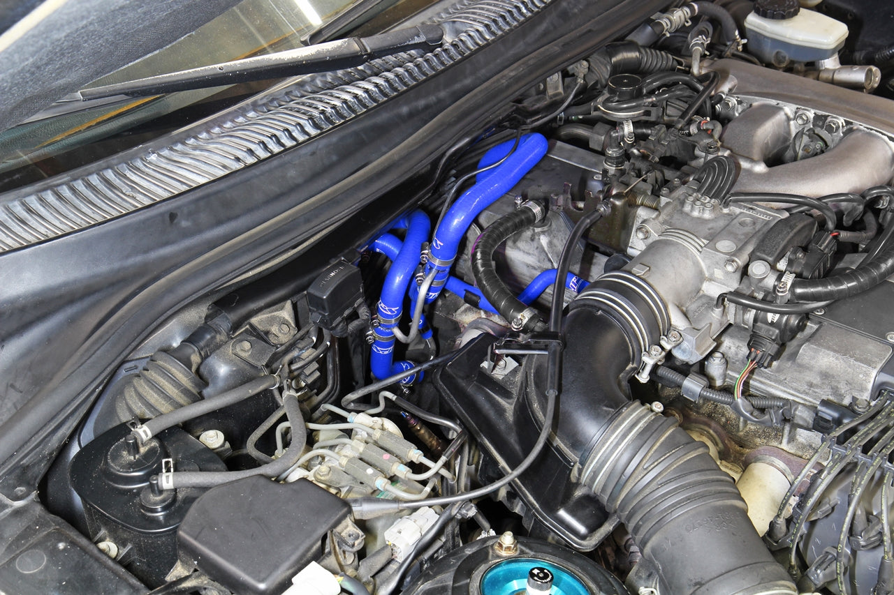 HPS Silicone Heater Coolant Hose Kit Installed 93-98 Toyota Supra MK4 NA Non Turbo 2JZGE 57-2014