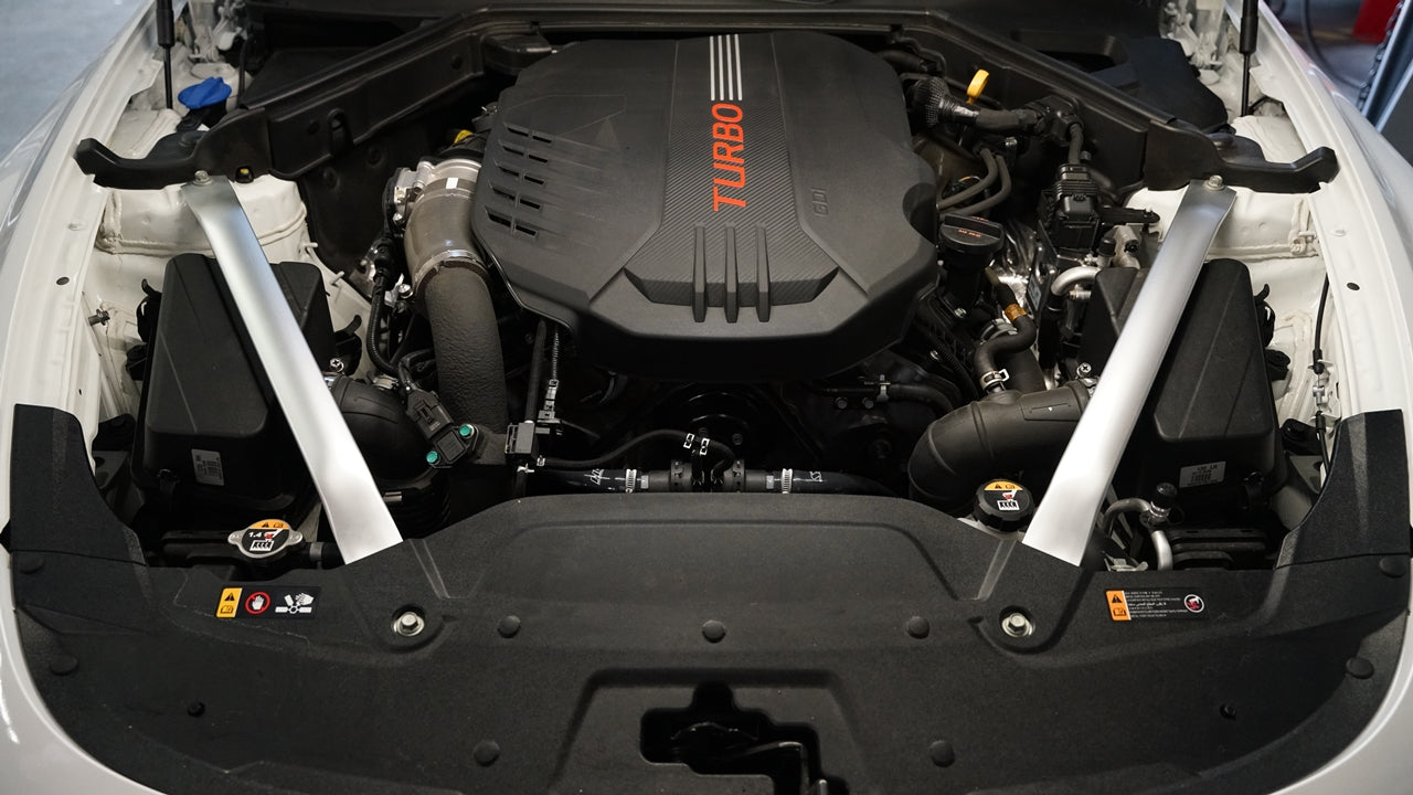 HPS Black Silicone Breather BOV Hose Kit Kia Stinger 3.3T V6 Twin Turbo Must Have Upgrade Clean Engine Bay 57-2045-BLK