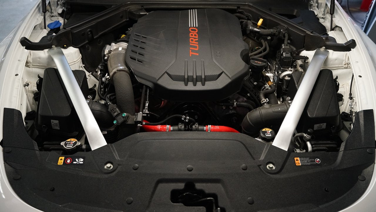 HPS Red Silicone Breather BOV Hose Kit Genesis G70 3.3T V6 Twin Turbo Must Have Upgrade Clean Engine Bay 57-2045-RED