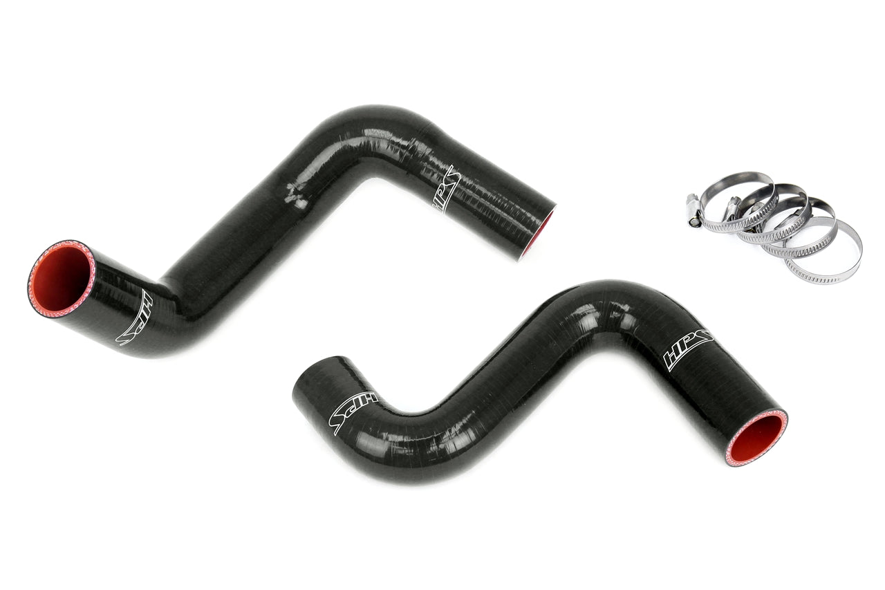 HPS Black Silicone Coolant Hose Kit S13 S14 S15 LS Swap KA Radiator 8 o'clock Thermostat LS1 Water Pump 57-2057-BLK
