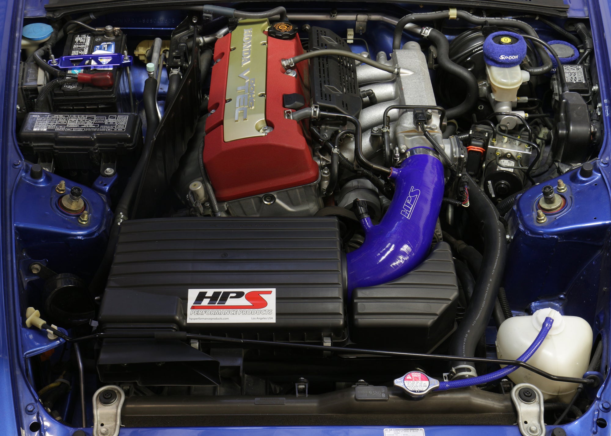 HPS Silicone Air Intake Kit Post MAF Hose Installed 2006-2009 Honda S2000 S2K AP2 2.2L F22 drive-by-wire 57-3004