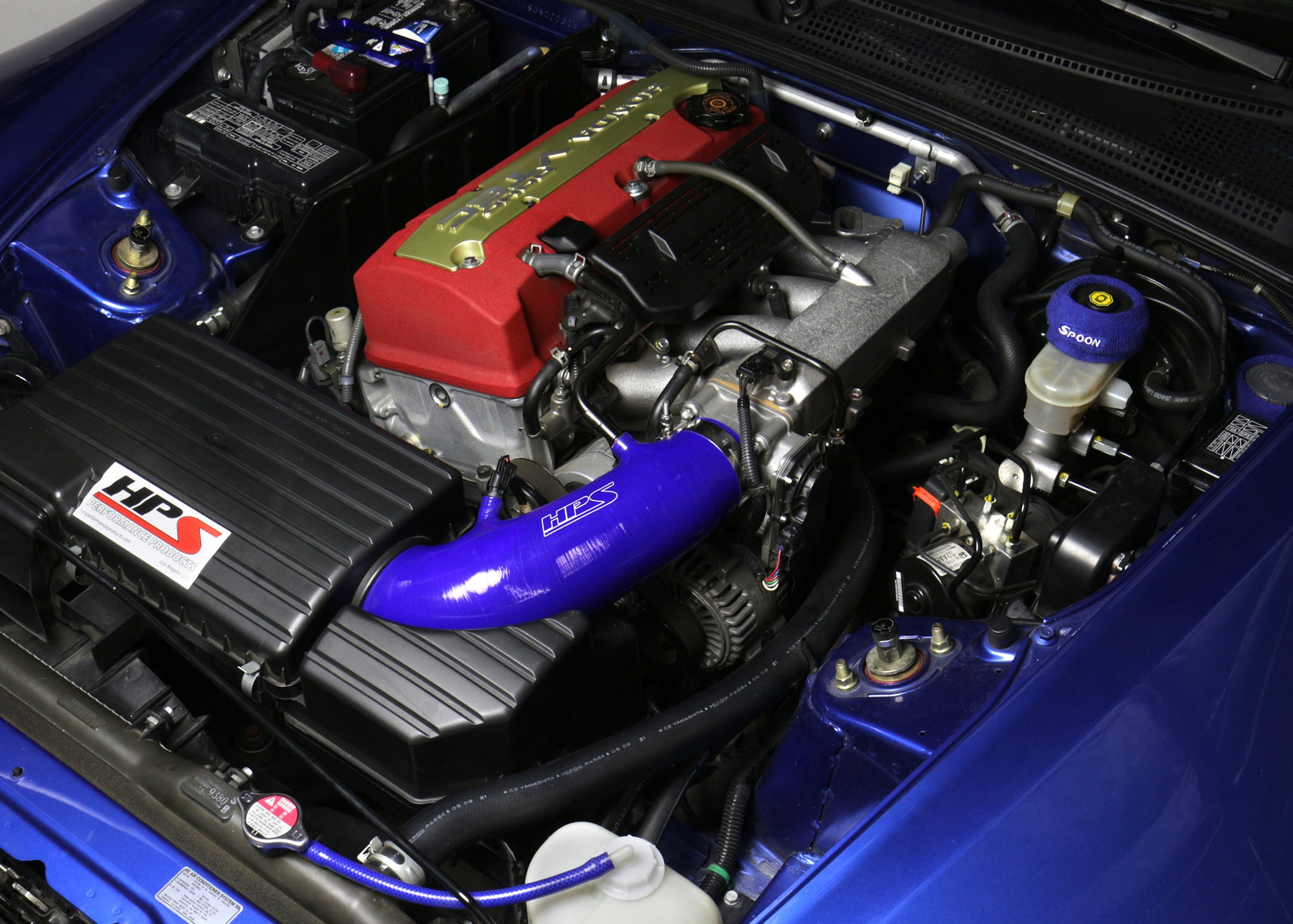 HPS Silicone Air Intake Kit Post MAF Hose Installed 2006-2009 Honda S2000 S2K AP2 2.2L F22 drive-by-wire 57-3004