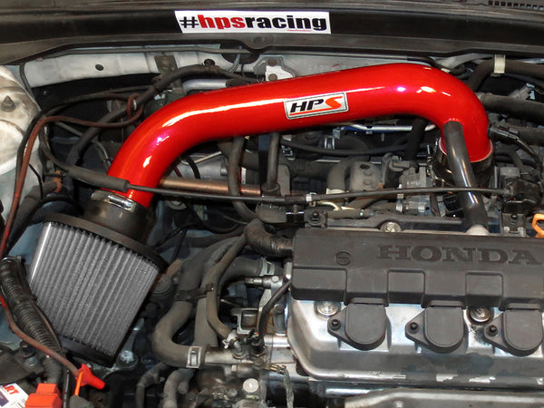 HPS Performance Shortram Air Intake Kit 2004-2005 Honda Civic Value Package  1.7L, Red
