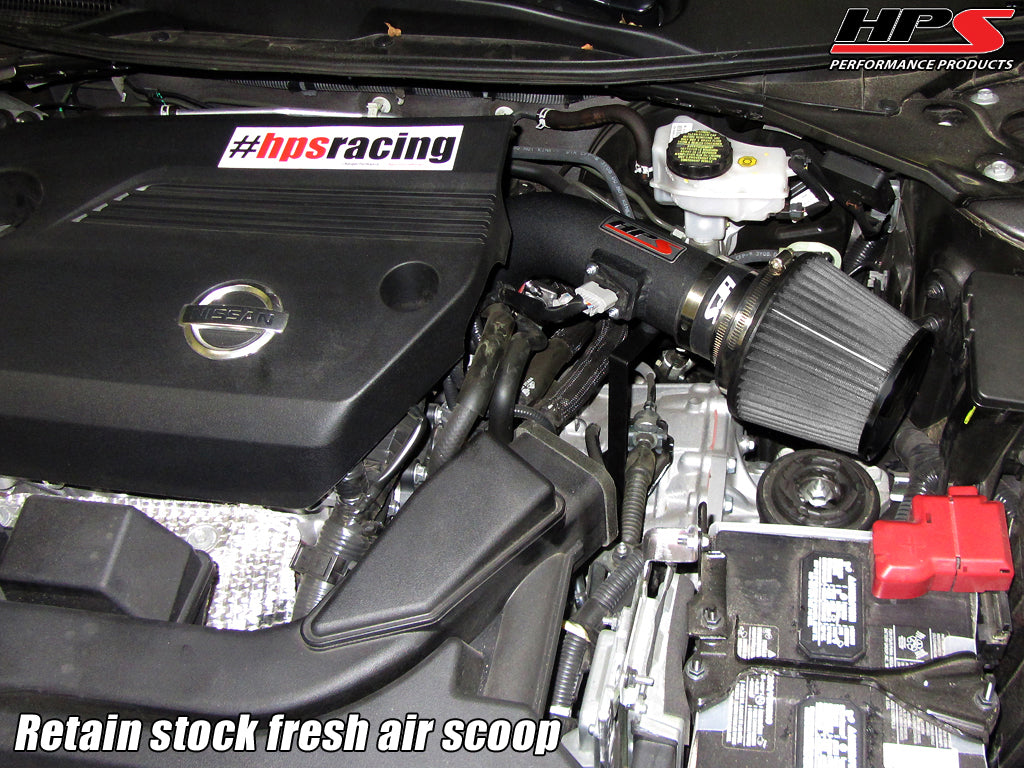 HPS Performance Shortram Air Intake Kit Installed 2013-2017 Nissan Altima Sedan 2.5L 827-529WB