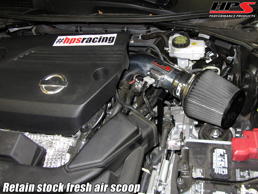 HPS Performance Shortram Air Intake Kit Installed 2013-2017 Nissan Altima Sedan 2.5L 827-529BL