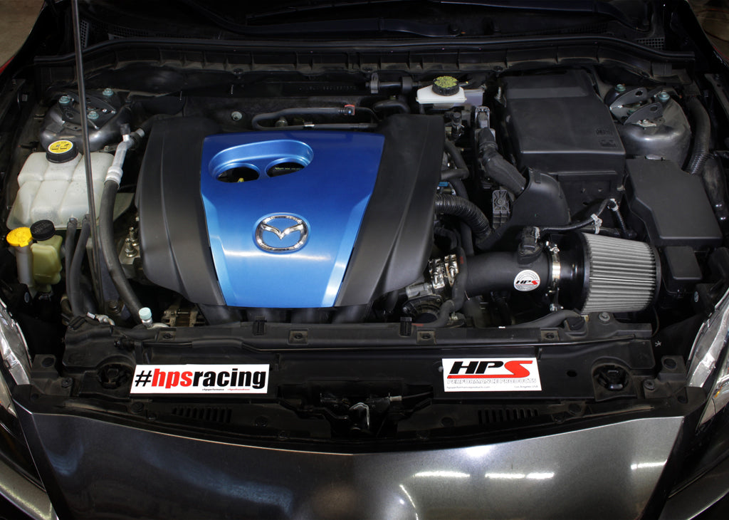 HPS Performance Shortram Air Intake Kit Installed 2012-2013 Mazda Mazda3 2.0L Skyactiv 827-531WB