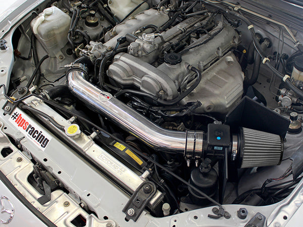 HPS Cold Air Shortram Intake Kit 1999-2005 Mazda Miata 1.8L Non Turbo  Polish 827-537P - HPS Performance Products