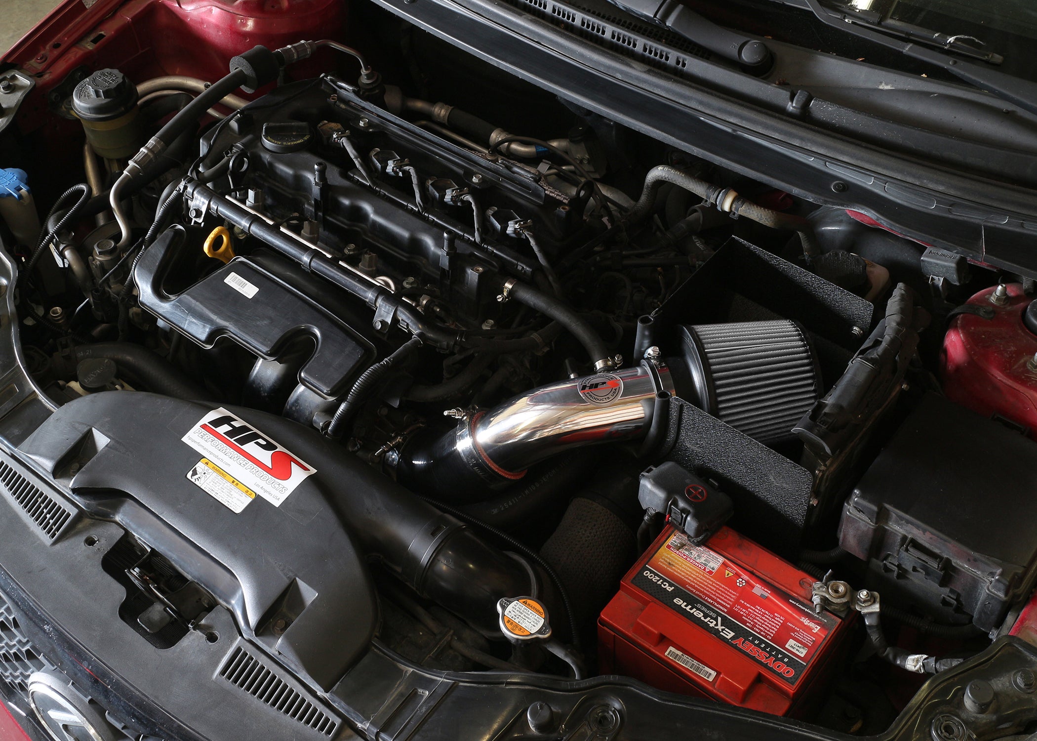HPS Performance Shortram Air Intake Kit Installed 2013 Kia Forte5 2.0L 827-552P
