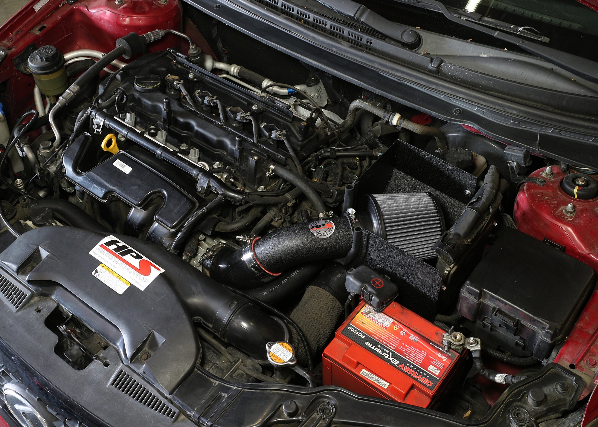 HPS Performance Shortram Cold Air Intake Kit Installed 2010-2013 Kia Forte Koup 2.4L 827-552