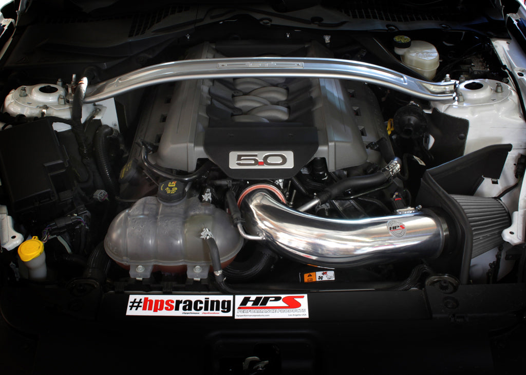 HPS Performance Shortram Cold Air Intake Kit Installed 2015-2017 Ford Mustang GT V8 5.0L 827-556