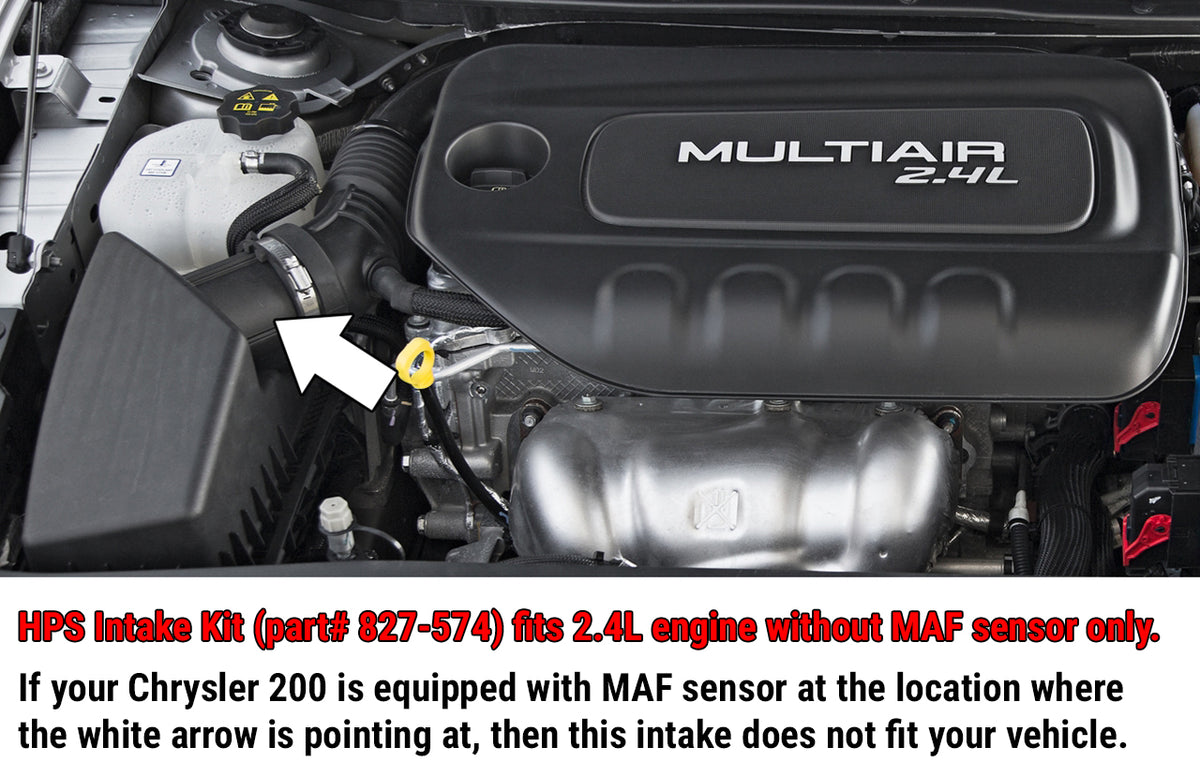 HPS Performance Shortram Air Intake Kit only fits 2015-2017 Chrysler 200 2.4L without MAF sensor