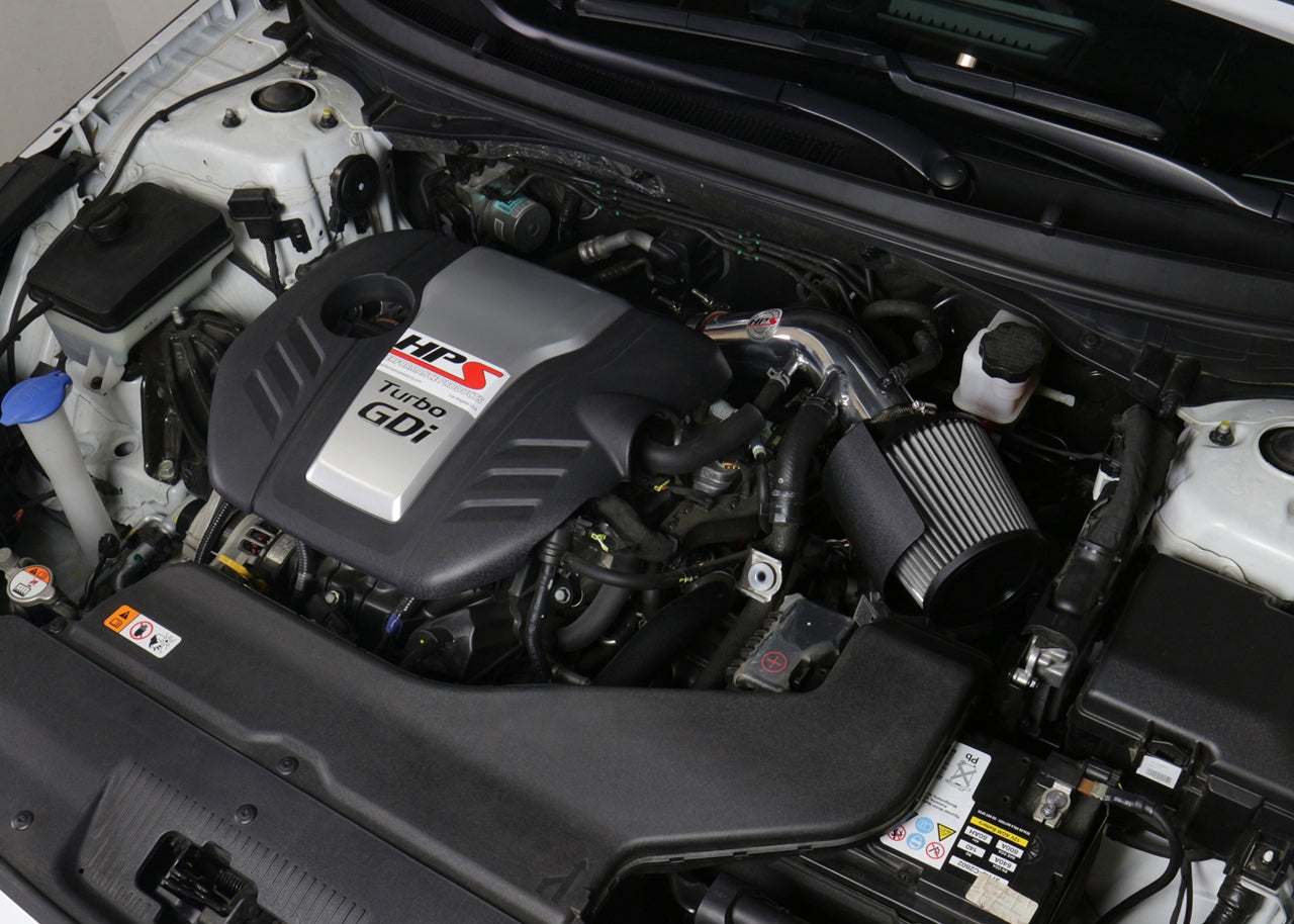 HPS Performance Shortram Air Intake Kit Installed 2016-2017 Kia Optima LX 1.6L Turbo 827-594BL