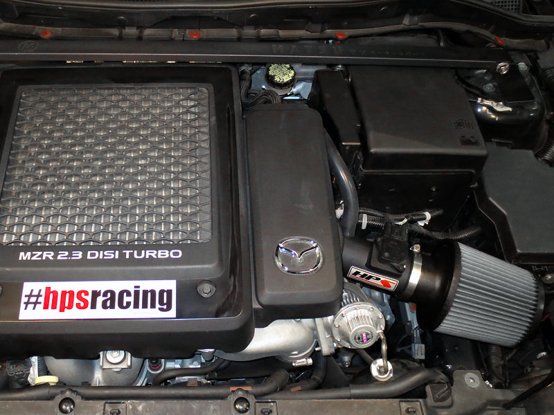 HPS Performance Shortram Cold Air Intake Kit Installed 2007-2013 Mazda Mazdaspeed 3 2.3L Turbo 827-601