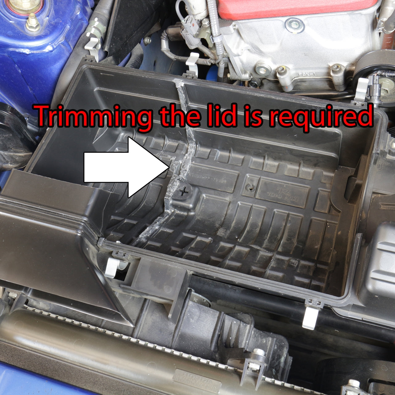 HPS Performance Shortram Air Intake Kit Honda S2000 AP2 requires trimming of the lid