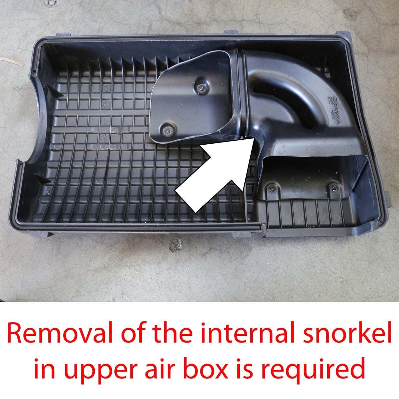 HPS Shortram Air Intake Kit for S2000 requires removal of the internal snorkel of the upper air intake box