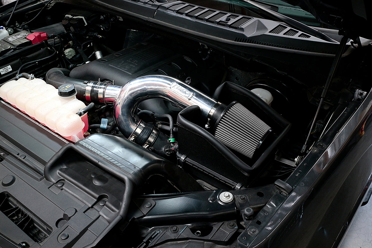 HPS Performance Shortram Air Intake Kit Installed 2015-2016 Ford F150 3.5L Ecoboost Turbo 827-634BL
