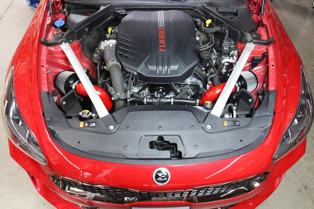 HPS Performance Shortram Cold Air Intake Kit Installed 2018-2024 Kia Stinger 3.3L V6 Twin Turbo 827-672